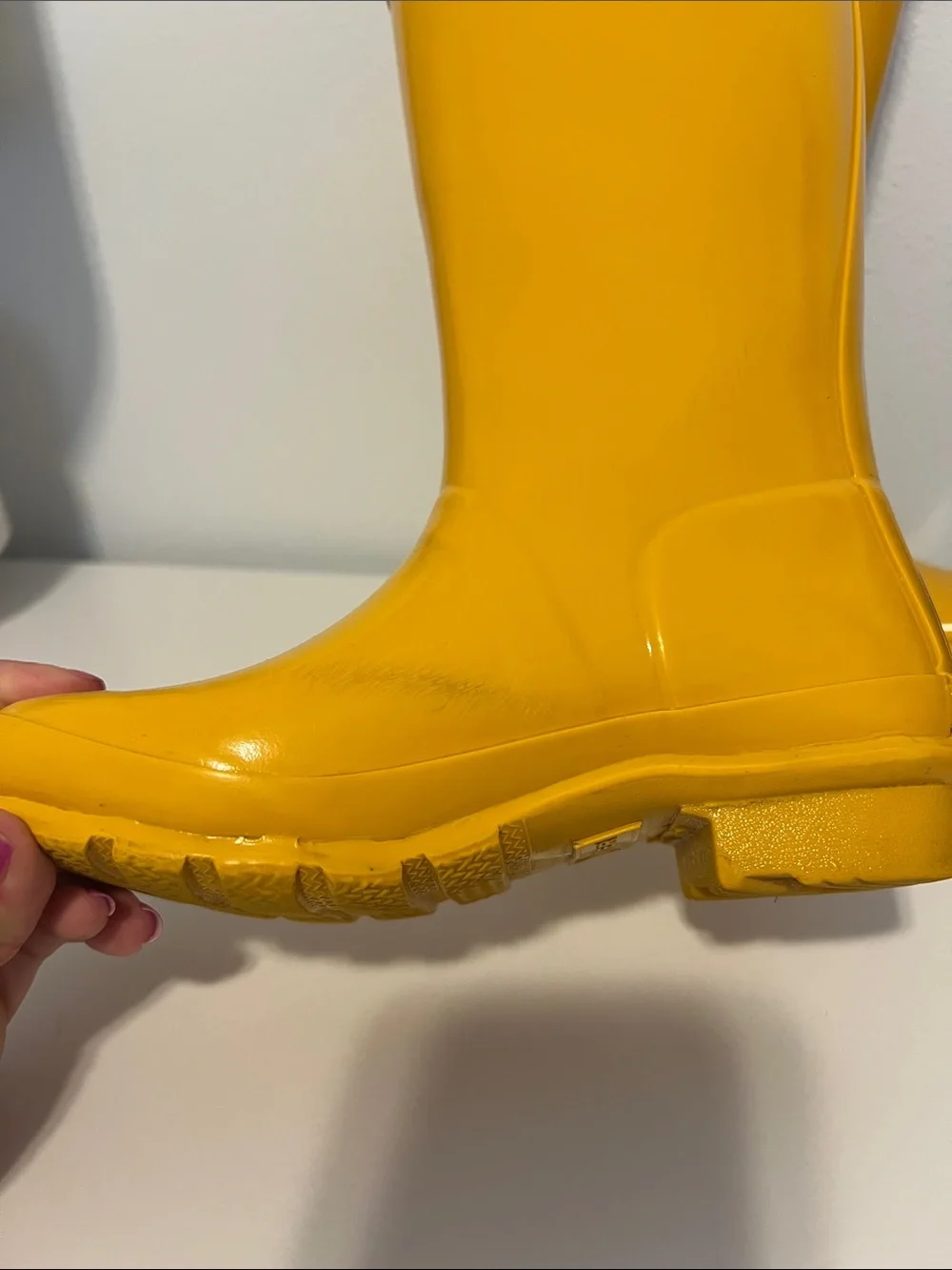 Hunter Girls Glossy Yellow Tall Rain Boots